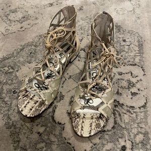 Sam Edelman gladiator snakeskin sandals, size 9.5